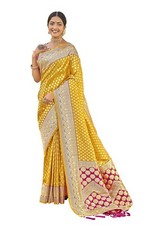 Women's Most Trendy Jacquard Work Woven Saree with Unstitch Blouse Piece