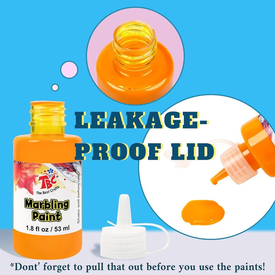 TBC The Best Crafts 32pcs Marbling Kit For Kids Value 32 Piece Set