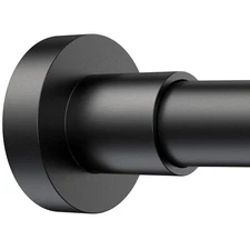 Adjustable Tension Shower Curtain Rod 18-64 Inch No Drilling Matte Black