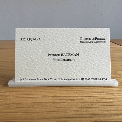 american psycho business card pokemon Patrick Bateman - Christian Bale American Psycho Business Card Pokemon