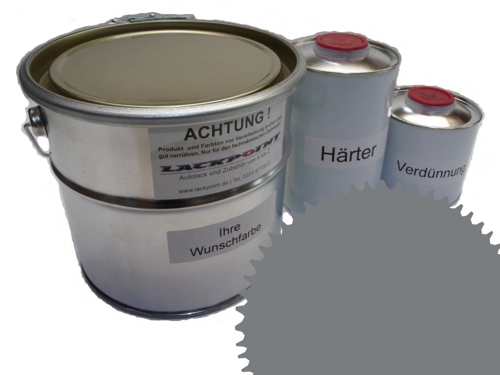 5 Liter Set 2K Automotive Paint Ral 7037 Dust Gray Gloss Uni No