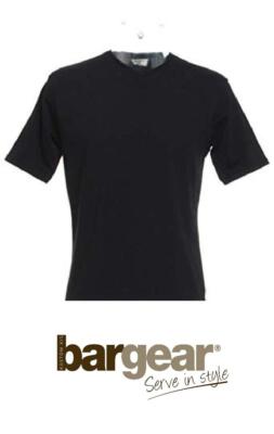 Neu schwarzes Bar T-Shirt V-Ausschnitt 95 % Baumwolle 5 % Elastin Bargear KK511 UVP £7,95