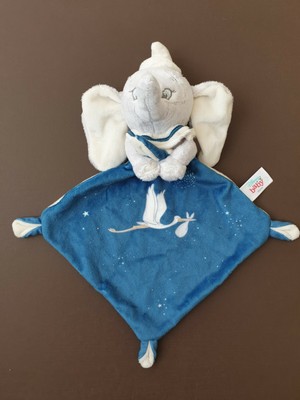 Doudou Disney Baby Dumbo Elephant Gris Mouchoir Bleu Cigogne Ebay