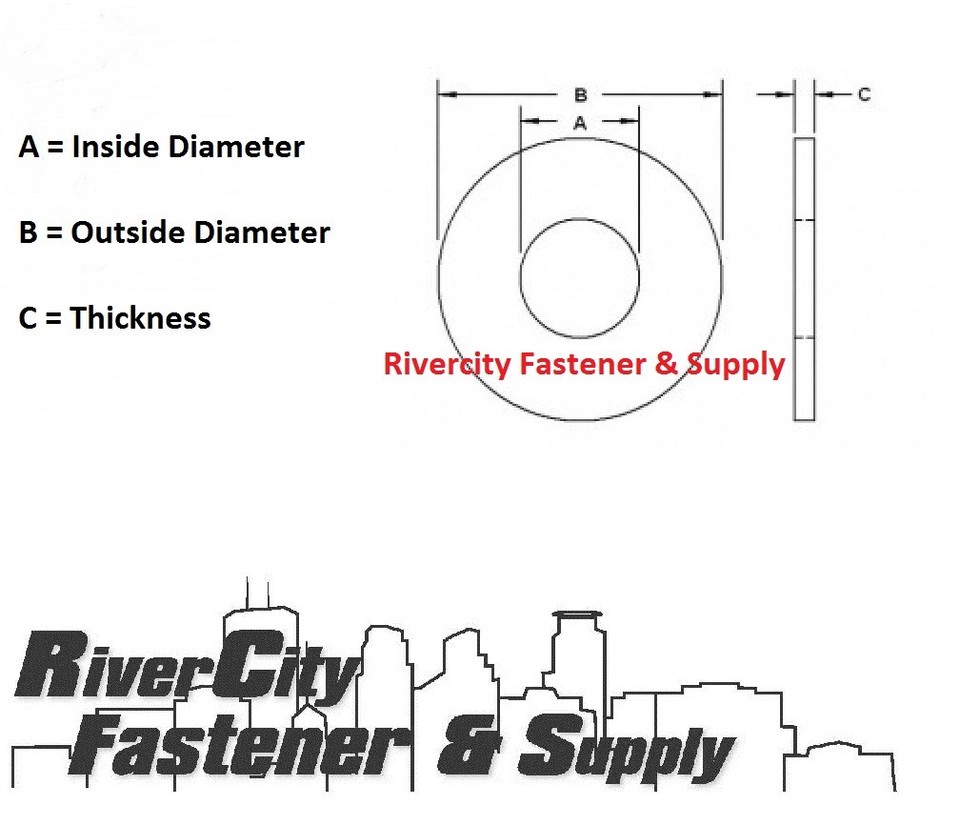 10-Pack Stainless Steel Oversized Fender Washers - 1/4" Inner Hole X 2" Outer Diameter