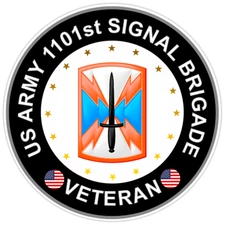 US Army 1101st Signal Brigade Veteran Bumper Sticker Military Vinyl Decal 5"