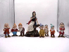 Disney Snow White and the 7 Dwarfs Vintage Tall Figurine Set  Monti Carlo Italy