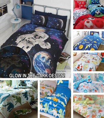Jungen Steppdecke Bettbezug Bettwäsche Bettsets Einzel- oder Doppelgrößen Kinderbettwäsche