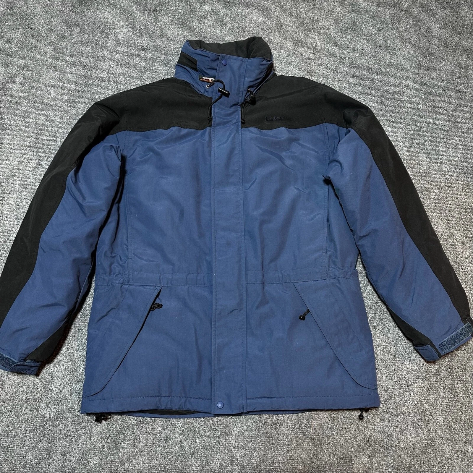 LL Bean Jacket Mens Medium Blue Nylon Full Zip Thinsulate Insulation Waterproof