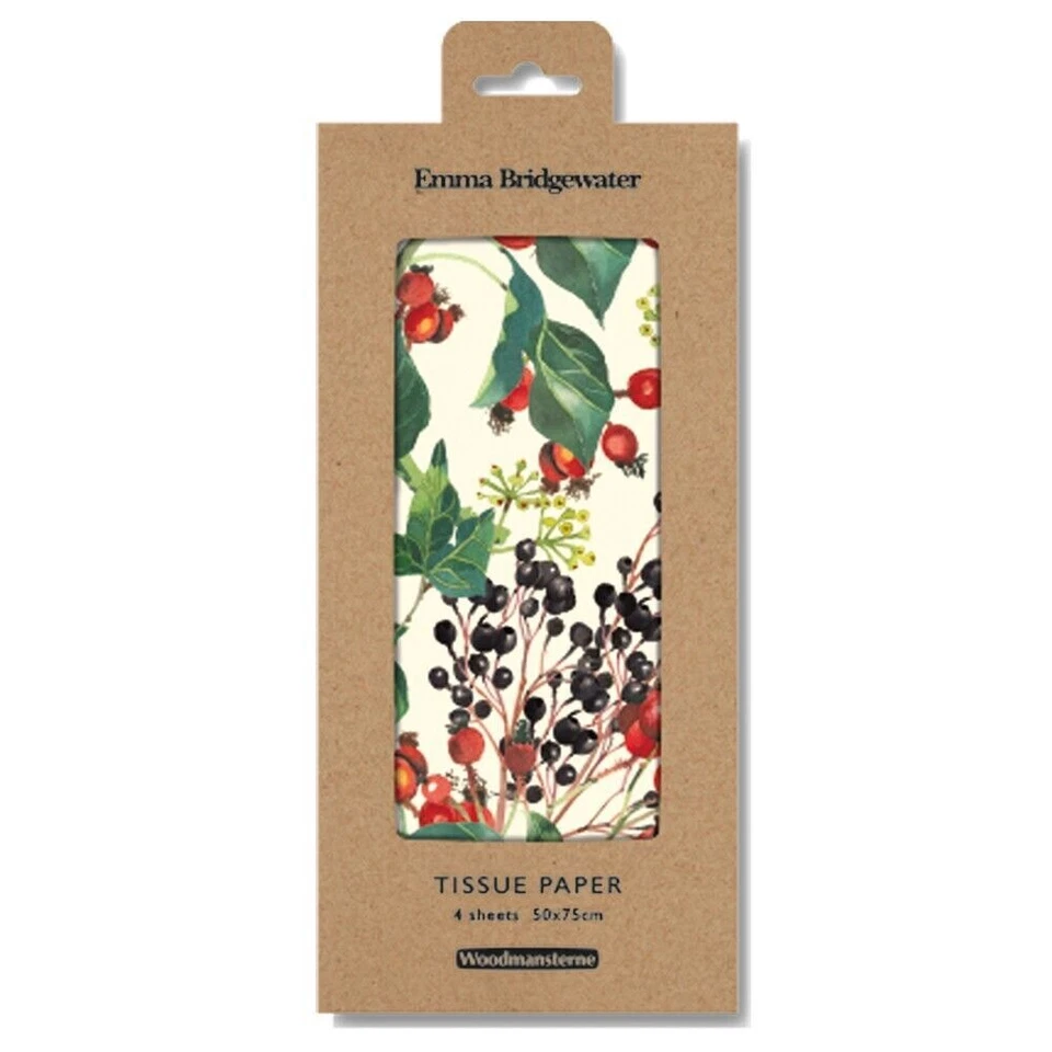 Emma Bridgewater Winter Flowers Christmas Tissue Paper 4 Sheets