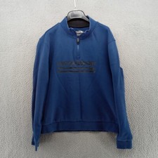 Lacoste Sport Sweatshirt Mens XL Blue Logo 1/4 Zip Fleece Pullover Preppy