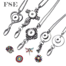 5pcs Lanyard Snap Pendant Necklace 18-20mm Snap Necklace Fit 18mm Snap Button