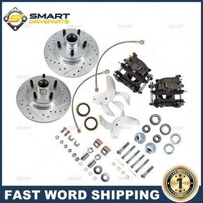 11'' Disc Brake Conversion Kit For Ford Cars 1954-1956 Drilled and Slotted Rotors