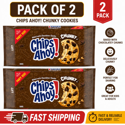CHIPS AHOY! Chunky Chocolate Chip Cookies Party Size 24.75 oz Pack of 2