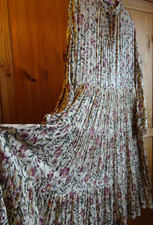 Zara KLEID  S 36 34  maxikleid  Sommerkleid  BLUMEN grün beige beere