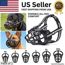 Adjustable Dog Muzzle Silicone Breathable Strong Basket Dogs Mouth Muzzles USA