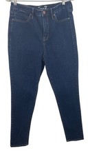 Seven7 Jeans Womens Size 12 Blue Dark Wash High Rise Skinny Stretch Five Pocket