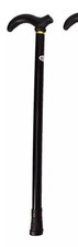 Black Walking Stick Metal Travel Cane Pole Compact Telescopic Adjustable Light