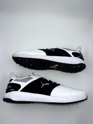 Puma Ignite Elevate Men's Sneakers 13 White Black Silver Golf Shoes 376077-06
