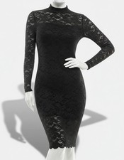 Emerald Sundae Juniors' Glitter Lace Long-Sleeve Bodycon Dress Size XXS