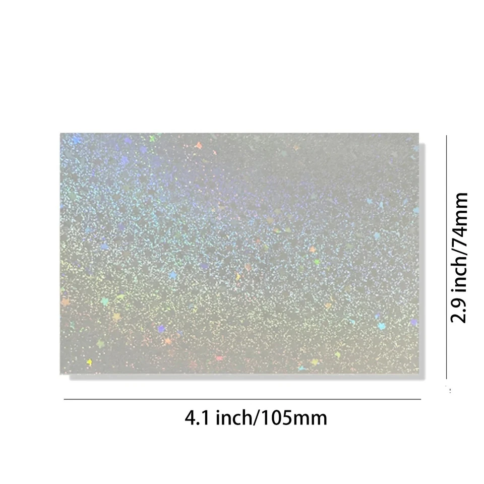 50 Sheets Holographic Sticker Paper Glitter Overlay Self Adhesive 2.9×4.1 inch - Image 3 of 4