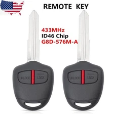 2 Remote Key 433MHz ID46 for Mitsubishi L200 Shogun Pajero Montero Triton MIT8
