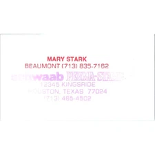 Mary Stark Schwab Perma-Stamp Houston TX Vintage Business Card SE3-B5
