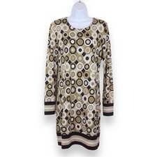 MICHAEL KORS Jersey Knit Shift Dress Black & Tan size 4