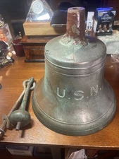 Old USN United States WW II  Navy Ship Bell 🛎️ 9.5x9.5”18Ibs EW Vanduzen Co.