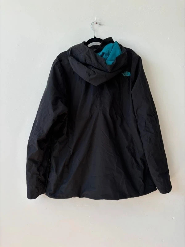 North Face Women's XL Black DryVent Hooded Jacket with Teal Accents image 8
