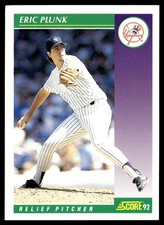 1992 Score Eric Plunk New York Yankees #379