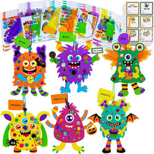 24 Sets Halloween Fall Crafts Kits for Kids DIY Monster Ornaments Foam Monster C
