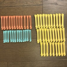 Vintage Goody Perm Rod Rollers With Swing Arm Large Lot Of 56 In 3 Colors USA