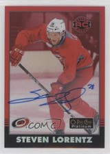 2020-21 O-Pee-Chee Platinum Retro Rookies Rainbow Red Steven Lorentz Auto 0pz2
