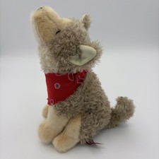 Douglas Howling Wolf w/ Bandana 8  Sitting Plush Stuffed Animal Coyote Cuddle