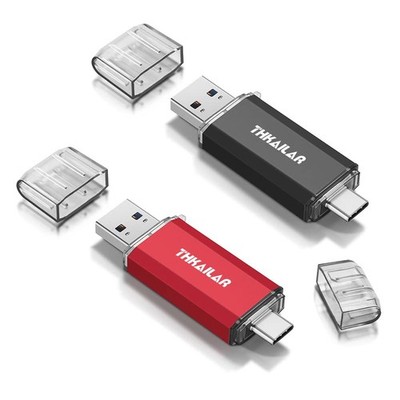 Thkailar 2 Pack USB C Flash Drive 64GB 2 in one OTG USB 3.1 Thumb Drive,Memor...