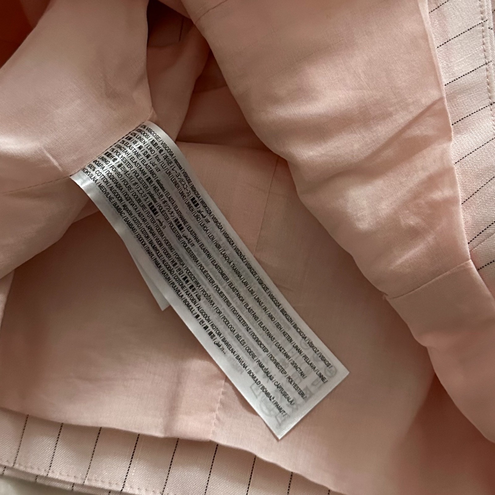 Mango Baby Pink Pinstripe Linen Mix Sleeveless Waistcoat Vest Top M NEW thumbnail 5