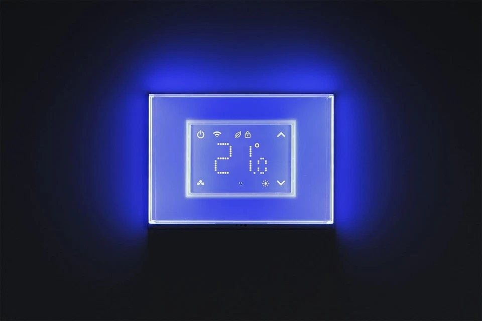 Cronotermostato Smart Beghelli Dom-E Con Display Touch E Placca Luminosa Wi-Fi