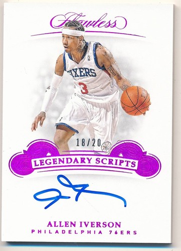 ALLEN IVERSON 2018/19 PANINI FLAWLESS LEGENDARY SCRIPTS AUTOGRAPH SP AUTO #18/20
