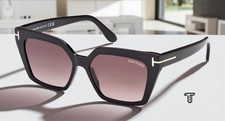 Tom Ford FT1030 01Z Shiny Black Gradient Mirror Violet 53 mm Women's Sunglasses