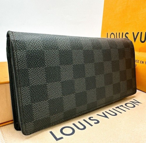 Louis Vuitton Damier Graphite Brazza Wallet Long Pre-owned From Japan