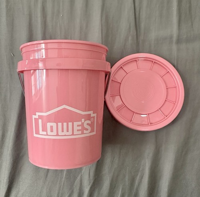 #ad 2026 Lowe’s Pink Mini Bucket W lid 0.4qt BPA Free Food Grade New Collectible $7.97