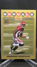 JEROME SIMPSON 2008 TOPPS GOLD ROOKIE CARD SP #D 323/2008 BENGALS. rookie card picture