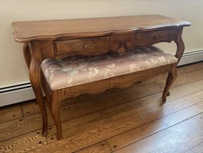 Ethan Allen Country French Console Table And Bench