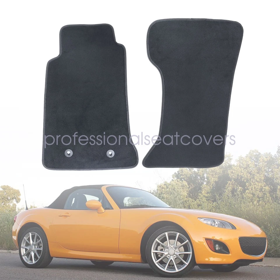 Alfombrillas delanteras y traseras de terciopelo para Mazda MX-5 Miata 2006-2015 negras nuevas Foto 2 de 4