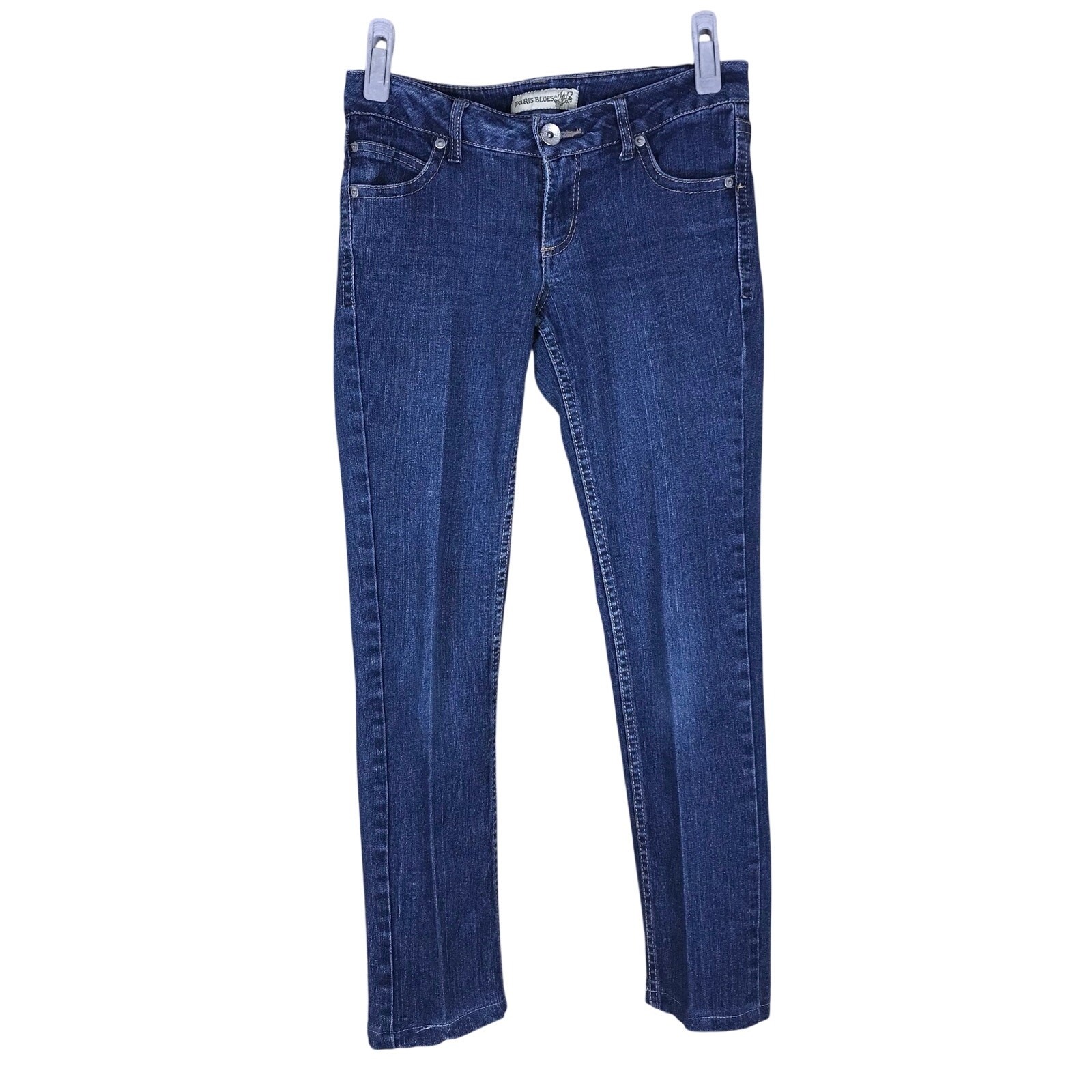 Paris Blues Jeans Women’s Juniors 5 Dark Blue Skinny Stretch Cotton Denim
