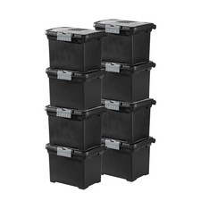 Sterilite Portable Lockable File Box Organizer with Handle 8 Pack