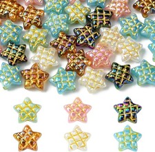 50pc Acrylic Star Shaped Beads for Jewelry Making and Crafts