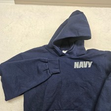 Soffe US Navy Originals Hoodie Mens Medium Blue Reflective Pullover Made in USA