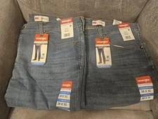(2) Wrangler Five Star Premium Straight Fit Size 38x30 Medium Stretch NWT