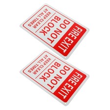  2 Pcs Fire Sign Emergency Evacuation Assembly Point Do Not Block Signage